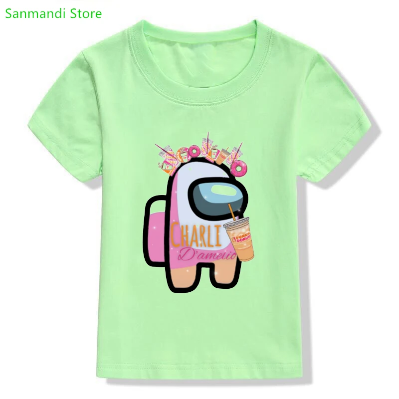 Funny Green Kids Clothes For Girls/Boys Charli Damelio Coffee Print Tshirt Summer Fashion T Shirt Kawaii Children Clothing Tops
Funny Green Kids Clothes For Girls/Boys Charli Damelio Coffee Print Tshirt Summer Fashion T Shirt Kawaii Children Clothing Tops