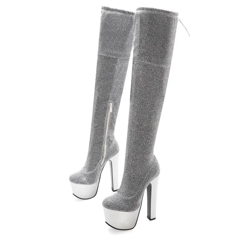 Hjwsfdcai Platform 16CM Over The Knee High Heels Women Round Toe Stretch Slip On Boots Autumn Winter Comfortable Big Size34-46
Hjwsfdcai Platform 16CM Over The Knee High Heels Women Round Toe Stretch Slip On Boots Autumn Winter Comfortable Big Size34-46