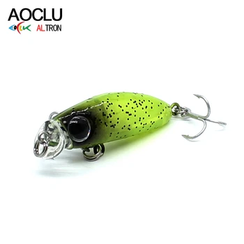 AOCLU-Mini Floating Minnow Hard Bait Lure, Small, Short Bib, Shallow Diver, 3D Big Eyes, Beach Rock Cast Fishing, 35mm, 2.1g