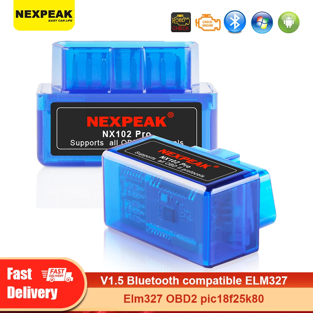 Сканер кодов NEXPEAK elm 327 в 1 5 OBD obdii ELM327 Bluetooth OBDII для Android ПК считыватель автомобиля