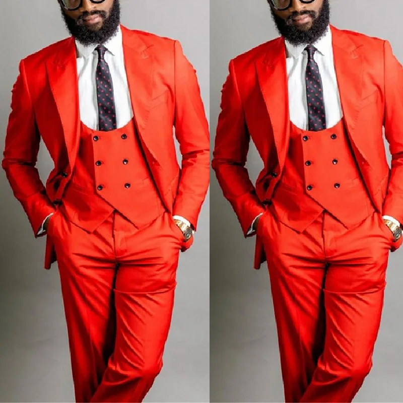 Hot Selling Groomsmen Peak Lapel Groom Tuxedos Two Buttons Men Suits for Wedding PromDinner Best Man Blazer ( Jacket+Pants+Vest)
Hot Selling Groomsmen Peak Lapel Groom Tuxedos Two Buttons Men Suits for Wedding PromDinner Best Man Blazer ( Jacket+Pants+Vest)