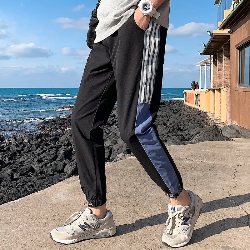 Летние брюки, мужские бриджи, леггинсы, корейские уличные трендовые свободные спортивные мужские брюки
Летние брюки, мужские бриджи, леггинсы, корейские уличные трендовые свободные спортивные мужские брюки