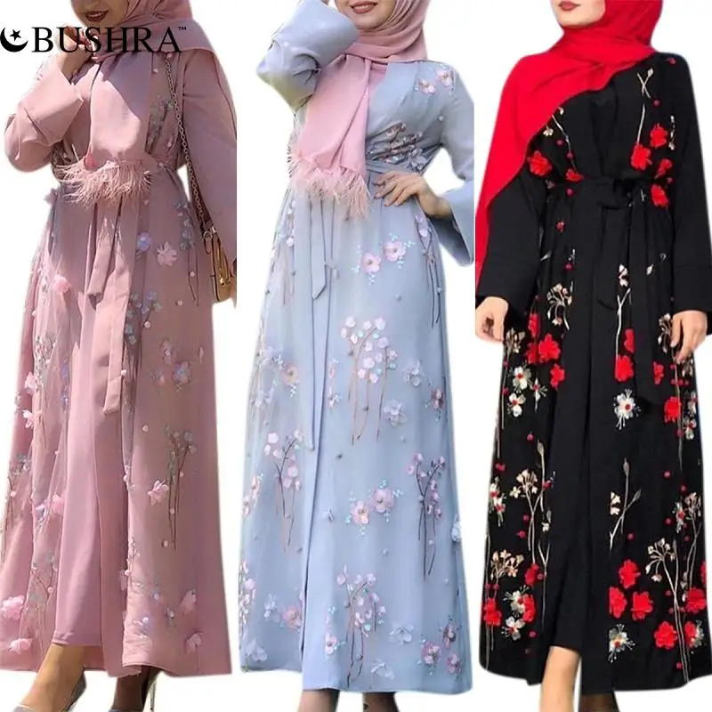 Muslim Gown Three-dimensional Embroidery Cardigan Temperament Elegant Dresses Dubai Embroidered Women's Wear BUSHRA 2022
Muslim Gown Three-dimensional Embroidery Cardigan Temperament Elegant Dresses Dubai Embroidered Women's Wear BUSHRA 2022