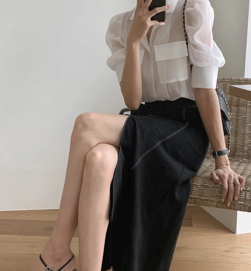 Spring Summer Sexy Two Piece Sets Women Loose Long Sleeve White Blouses and High Waist Split Skirt Office Lady 2 Piece Outfits
Spring Summer Sexy Two Piece Sets Women Loose Long Sleeve White Blouses and High Waist Split Skirt Office Lady 2 Piece Outfits