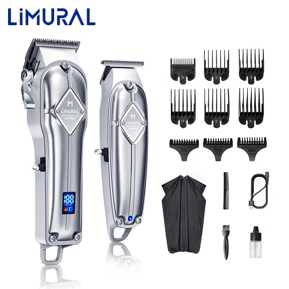 

Limural Hair Clippers for Men Cordless Close Cutting T-Blade Trimmer Kit Professional Hair Cutting Kit Beard Trimmer Barbers