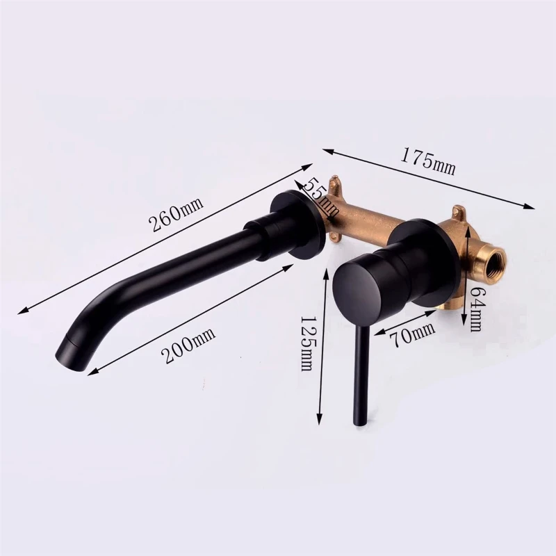 Modern Wall-Mount Mixer Tap Bathroom Sink Faucet Swivel Wall Spout Bath 449C