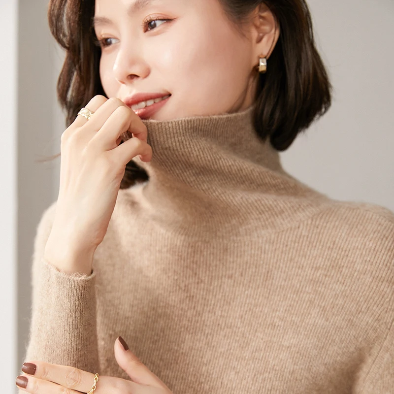 Women 100% Cashmere Pullover 2021 New Arrival Turtleneck Sweater High Elasticity Female Warm Soft Basic Jumper Solid Slim Femme
Women 100% Cashmere Pullover 2021 New Arrival Turtleneck Sweater High Elasticity Female Warm Soft Basic Jumper Solid Slim Femme