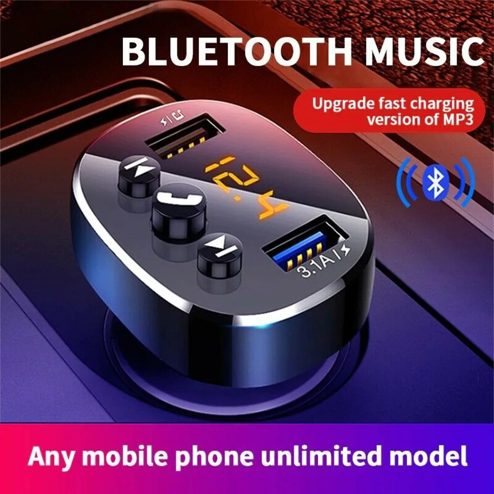 Автомобильный комплект Bluetooth, 2 USB-порта, быстрая зарядка, 3,1 а, mp3-плеер, Беспроводная Громкая связь, 5 В/-а, автомобильный FM-плеер с Bluetooth
Автомобильный комплект Bluetooth, 2 USB-порта, быстрая зарядка, 3,1 а, mp3-плеер, Беспроводная Громкая связь, 5 В/-а, автомобильный FM-плеер с Bluetooth