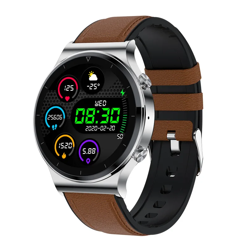 

relógio inteligente, tela sensível ao toque, bluetooth, monitor cardíaco e de pressão sanguínea, compatível com iOS e Android