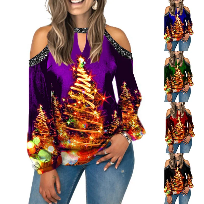 Europe United States 2021 elk printing sexy Christmas dew shoulder dress long sleeve T-shirt lantern sleeve dress
Europe United States 2021 elk printing sexy Christmas dew shoulder dress long sleeve T-shirt lantern sleeve dress