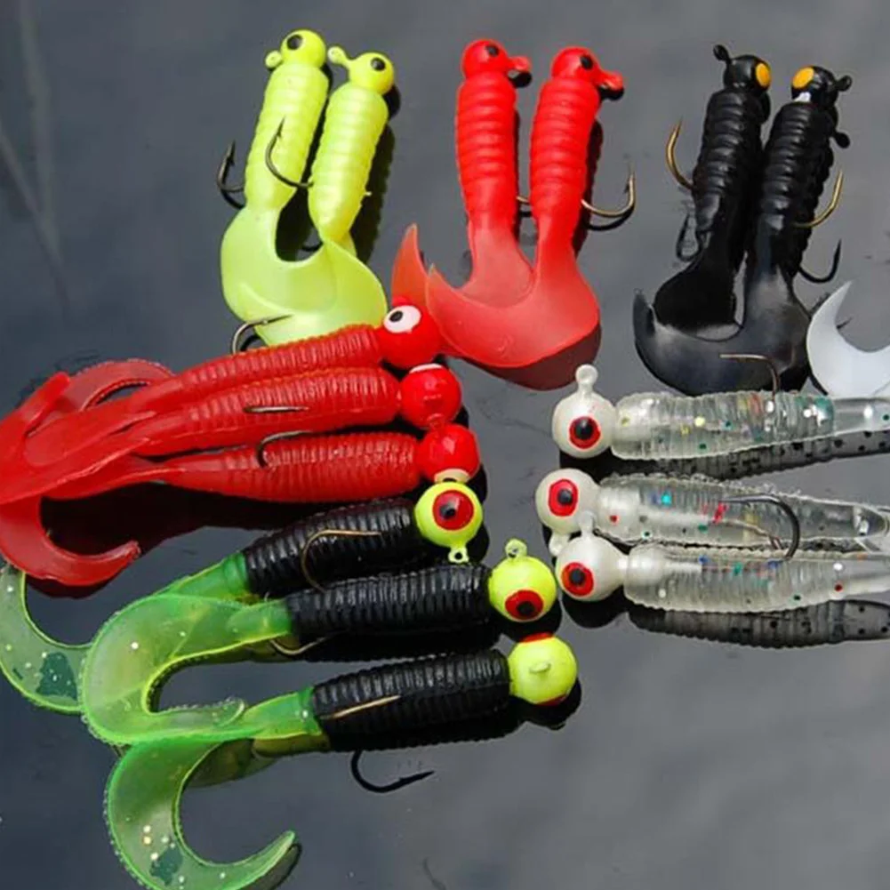 21Pcs/Set Mini Soft Fishing Lure Lead Jig Head Hook Grub Worm Silicone Fish Baits For Ocean Carp Artificial Bait Fish Lure Set
21Pcs/Set Mini Soft Fishing Lure Lead Jig Head Hook Grub Worm Silicone Fish Baits For Ocean Carp Artificial Bait Fish Lure Set