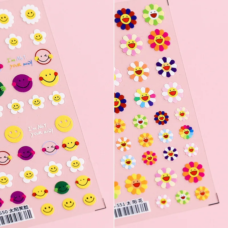 New Craft Nail Art Decals Thin Transparent Smiley Face Colored Flowers Three-dimensional Relief 5D Nail Art Decoration Stickers
New Craft Nail Art Decals Thin Transparent Smiley Face Colored Flowers Three-dimensional Relief 5D Nail Art Decoration Stickers