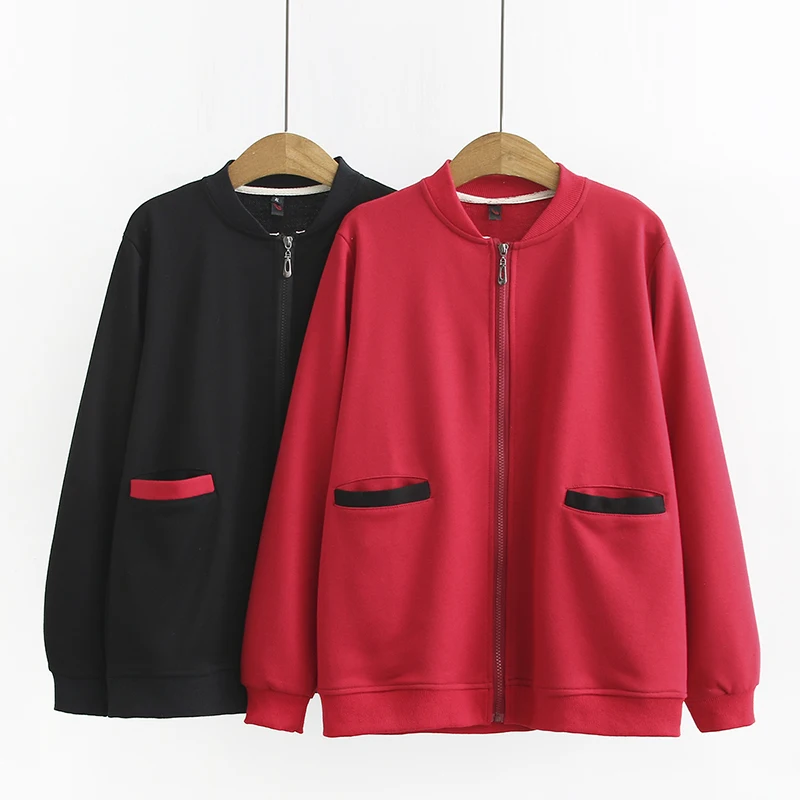 Oversize Women's Sweatshirt New Autumn Jacket Korean Contrast color Pocket Stand Collar Outerwear 4XL Female Short Jacket Tops
Oversize Women's Sweatshirt New Autumn Jacket Korean Contrast color Pocket Stand Collar Outerwear 4XL Female Short Jacket Tops