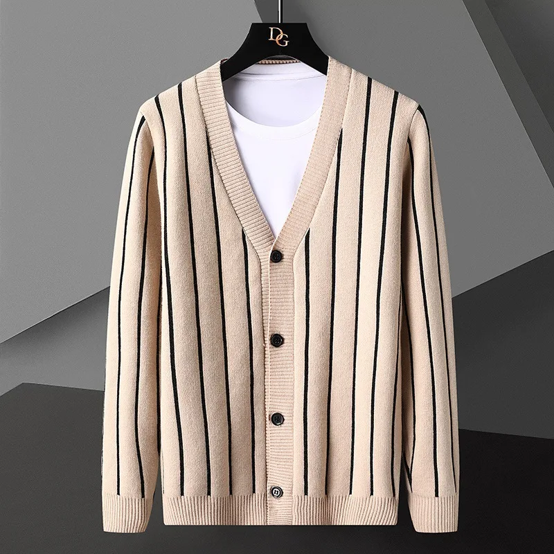 BALDAUREN Spring and Autumn New Men's Sweater Casual Cardigan Men's Striped Sweater Slim All-match Jacket Men's Cardigan
BALDAUREN Spring and Autumn New Men's Sweater Casual Cardigan Men's Striped Sweater Slim All-match Jacket Men's Cardigan
