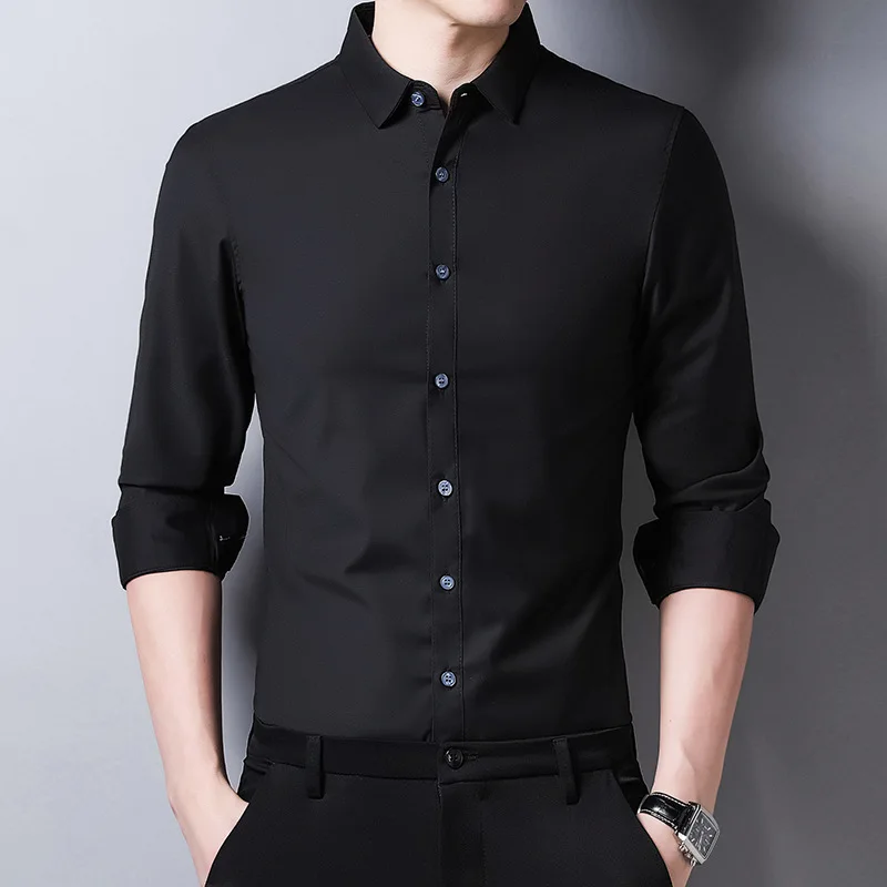 Spring and autumn young men's long sleeve thin shirt solid loose Korean version Lapel dad men's cardigan shirt
Spring and autumn young men's long sleeve thin shirt solid loose Korean version Lapel dad men's cardigan shirt