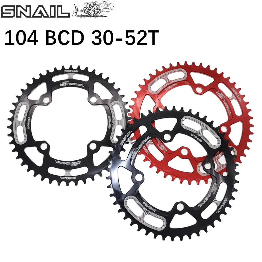 

SNAIL Chain ring 104 BCD Round 32t 34t 36t 38t tooth Narrow n Wide Ultralight Tooth Plate MTB Mountain Bike 104BCD Chain Ring
