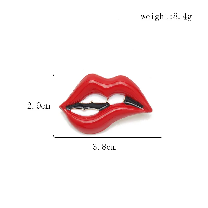 

Creative Sexy Lips Lipstick Charm Brooch Collar Metal Enamel Pins And Brooches For Women Red Lips Lapel Pins Appointment Gift