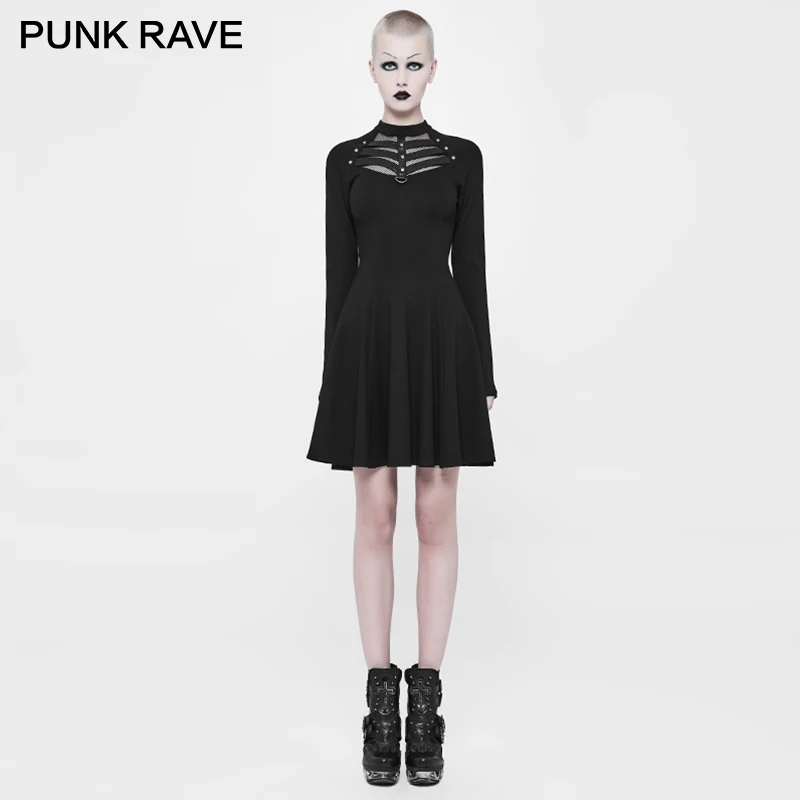 PUNK RAVE Punk Women Stream Rock Novelty Evening Short Dress Twill Woven Eyelet Drawstring Decoration Bronze Metal Button Collar
PUNK RAVE Punk Women Stream Rock Novelty Evening Short Dress Twill Woven Eyelet Drawstring Decoration Bronze Metal Button Collar