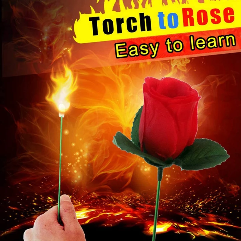 10PCS Fire Magic Trick Rose Magic Flame Appearing Flower Magician Props for Girlfriend/Wedding Shows or Valentine's Day 
10PCS Fire Magic Trick Rose Magic Flame Appearing Flower Magician Props for Girlfriend/Wedding Shows or Valentine's Day