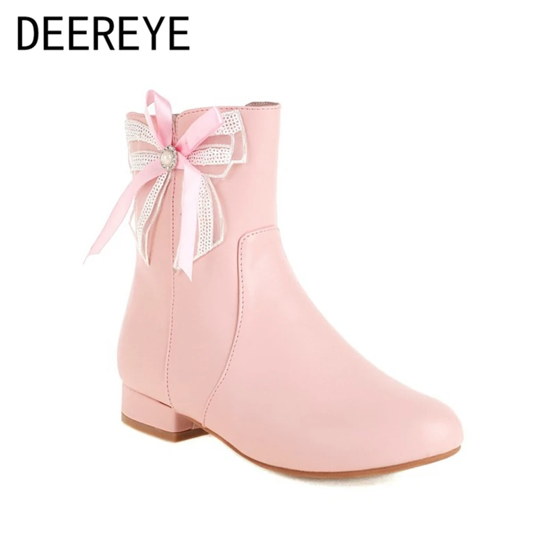 Size 30-48 Women's Winter Low Heels Bowknot Boots Mid-Calf Booties Short Fluff Zipper Lovely Lolita Student Designer Shoes
Size 30-48 Women's Winter Low Heels Bowknot Boots Mid-Calf Booties Short Fluff Zipper Lovely Lolita Student Designer Shoes
