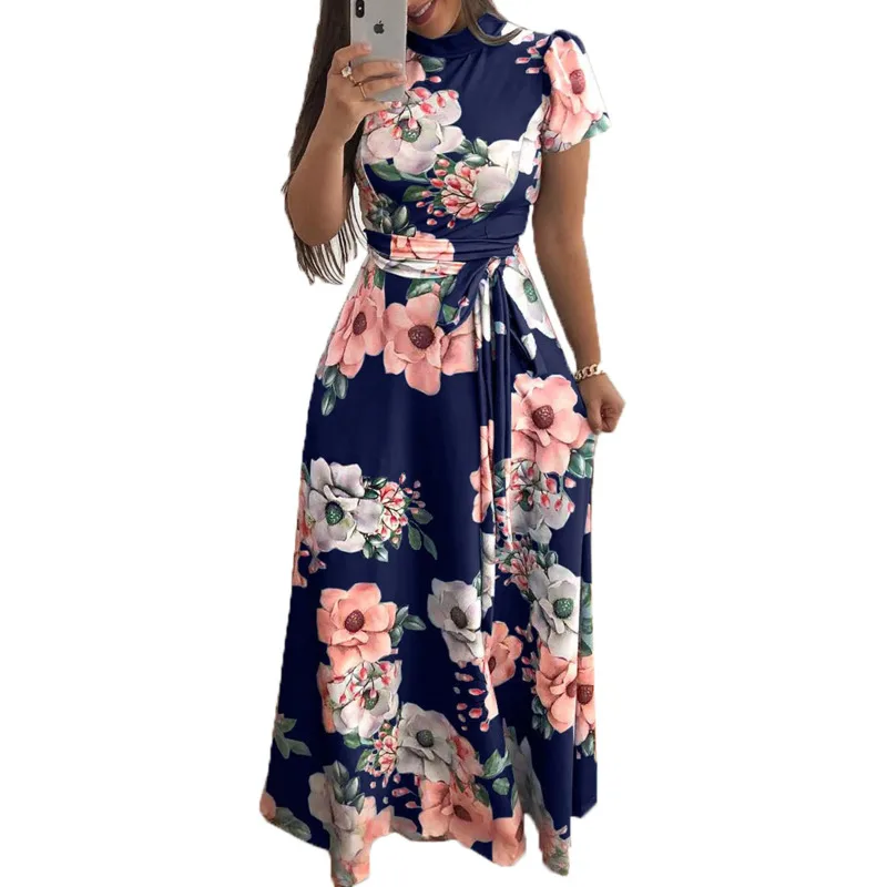 Boho Dress Autumn Women Casual Short Sleeve Bohemian Floral Print Slim Turtleneck Plus Size Sashes Maxi Lady Party Vestidos Robe
Boho Dress Autumn Women Casual Short Sleeve Bohemian Floral Print Slim Turtleneck Plus Size Sashes Maxi Lady Party Vestidos Robe