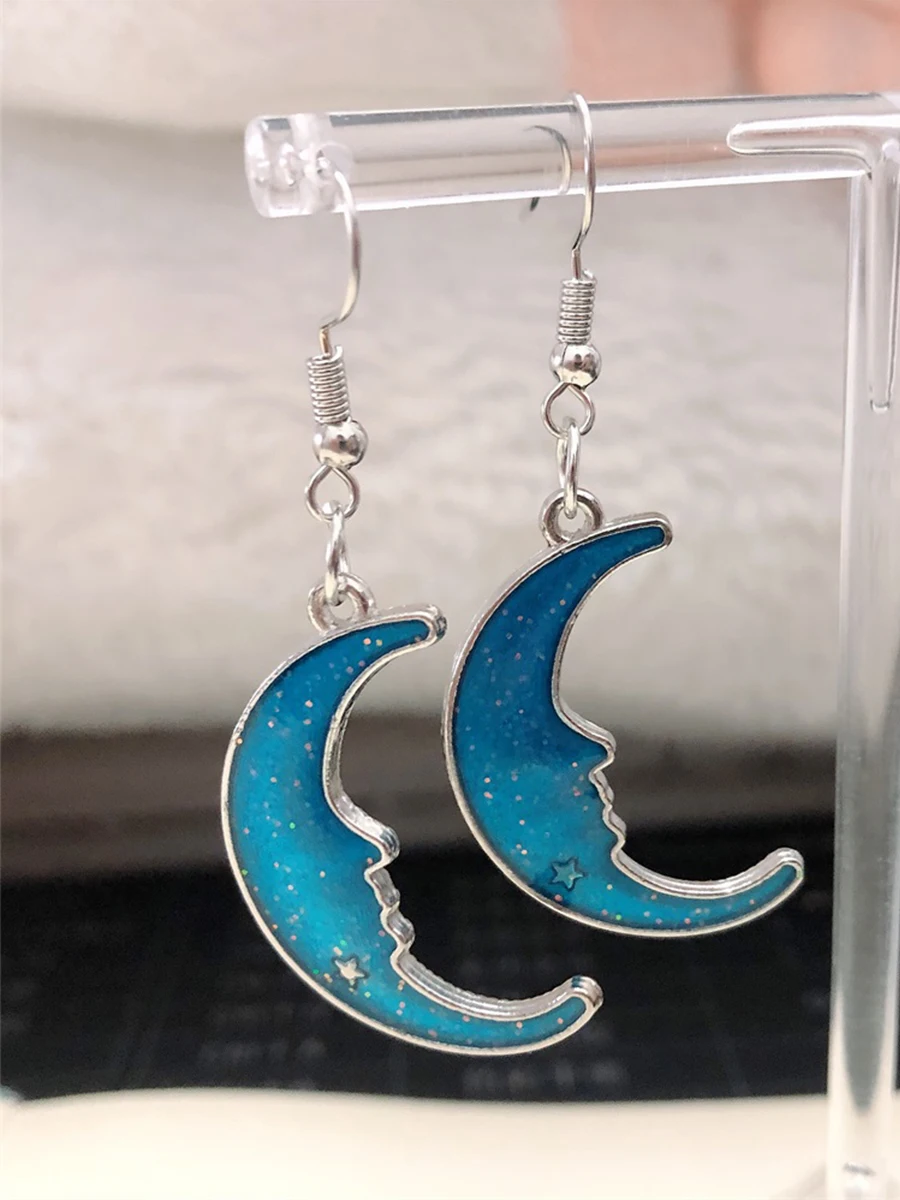 Peixin Korean charm pop star moon asymmetric Earrings Blue Star Sky unusual Earrings Fashion Accessories for women's Earrings
Peixin Korean charm pop star moon asymmetric Earrings Blue Star Sky unusual Earrings Fashion Accessories for women's Earrings