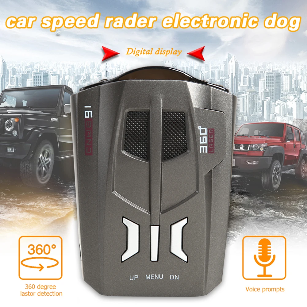 

English Russian Human Voice Auto Speed Warning V9 2020 GPS Car Anti Radars Police Speed Car Anti Radar Detector