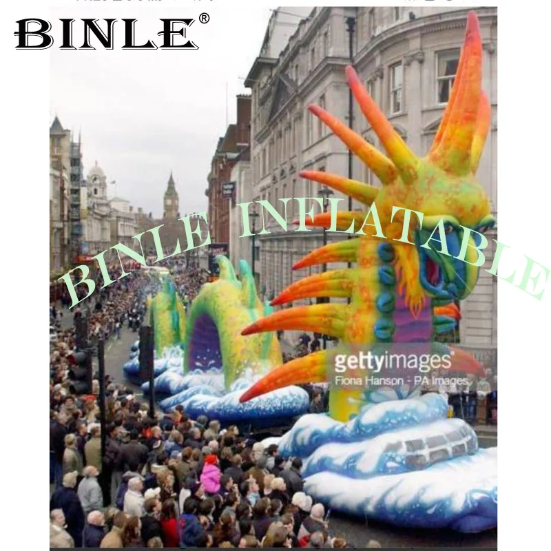 Amazing 2019 new designed 15m colorful giant inflatable dragon with sea base for parade events
Amazing 2019 new designed 15m colorful giant inflatable dragon with sea base for parade events