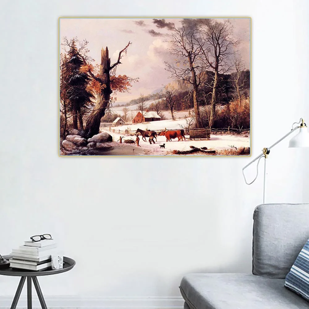 George Henry Durrie "Gathering Wood for Winter" Canvas Oil Painting Aesthetics Picture Backdrop Hanging Decor Home Decoration
George Henry Durrie "Gathering Wood for Winter" Canvas Oil Painting Aesthetics Picture Backdrop Hanging Decor Home Decoration