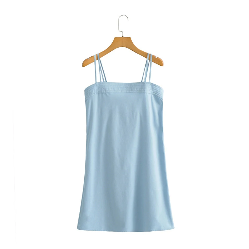 Spaghetti Strap Dress For Girls New Blue Sexy Backless Sleeveless Hollow Out Striaght Party Dress Sweet Solid Short Summer Dress
Spaghetti Strap Dress For Girls New Blue Sexy Backless Sleeveless Hollow Out Striaght Party Dress Sweet Solid Short Summer Dress