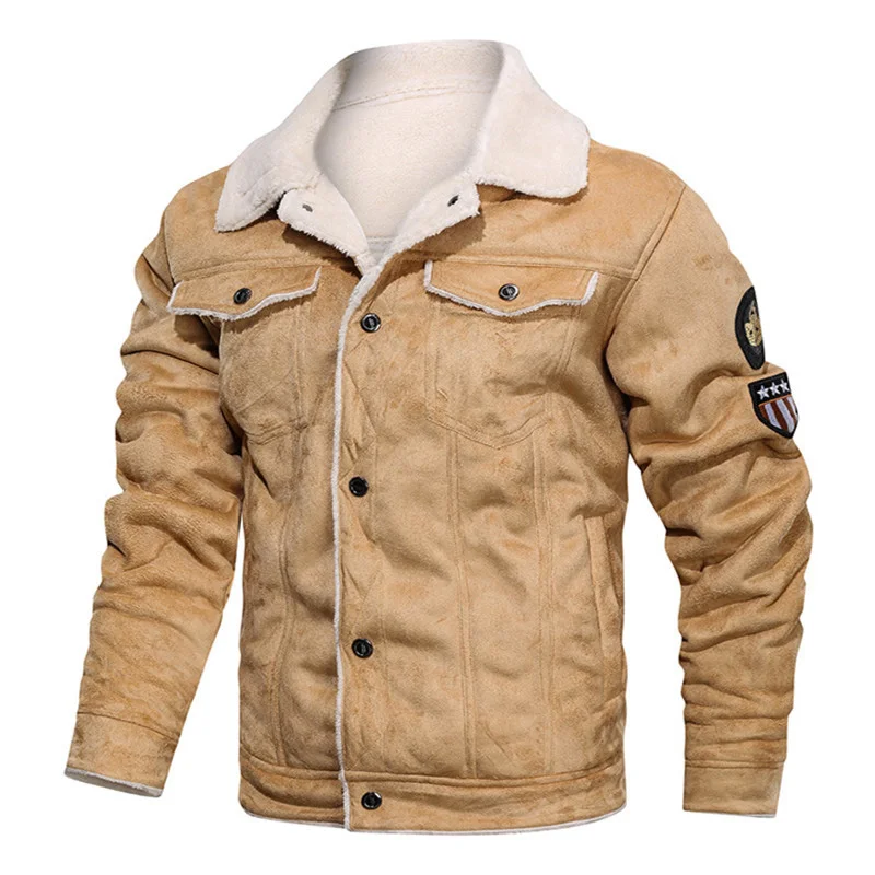 

Мужские куртки и пальто, замшевая кожаная куртка в стиле ретро, мужская кожаная мотоциклетная куртка, теплое пальто с меховой подкладкой, зи...