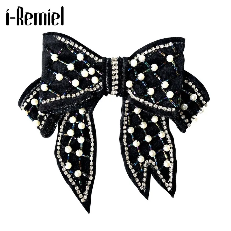 

Korean Bow Fabric Pearl Brooch Crystal Bow Tie Cravat Lapel Pin Shirt Collar Luxulry Jewelry Brooches for Women Accessories