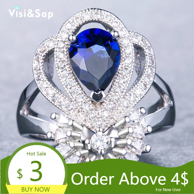 Visisap Luxury Creative Blue Zircon Rings for Women White Gold Color Ring Party Fashion Jewelry Wholesale B1178
Visisap Luxury Creative Blue Zircon Rings for Women White Gold Color Ring Party Fashion Jewelry Wholesale B1178