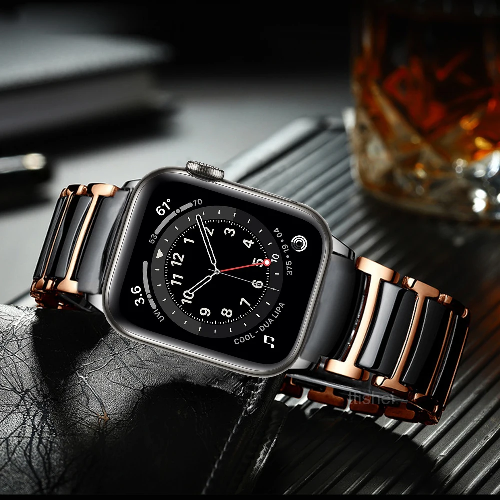 for apple watch 6 band 44mm 40mm se strap series 5 4 luxury Ceramics Stainless Steel Business Bracelet for iwatch 3 42mm 38mm
for apple watch 6 band 44mm 40mm se strap series 5 4 luxury Ceramics Stainless Steel Business Bracelet for iwatch 3 42mm 38mm
