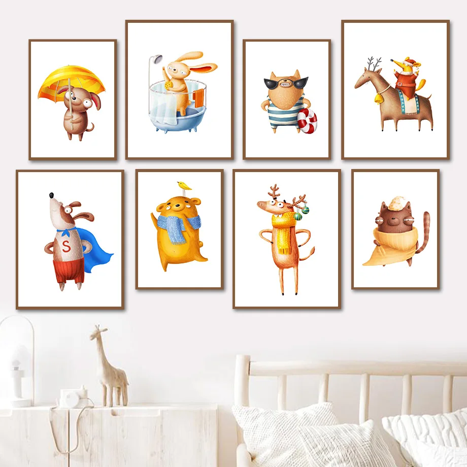 Cartoon Rabbit Dog Bear Deer Cat Mouse Animal Wall Art Canvas Painting Nordic Posters And Prints Wall Pictures Kids Room Decor
Cartoon Rabbit Dog Bear Deer Cat Mouse Animal Wall Art Canvas Painting Nordic Posters And Prints Wall Pictures Kids Room Decor