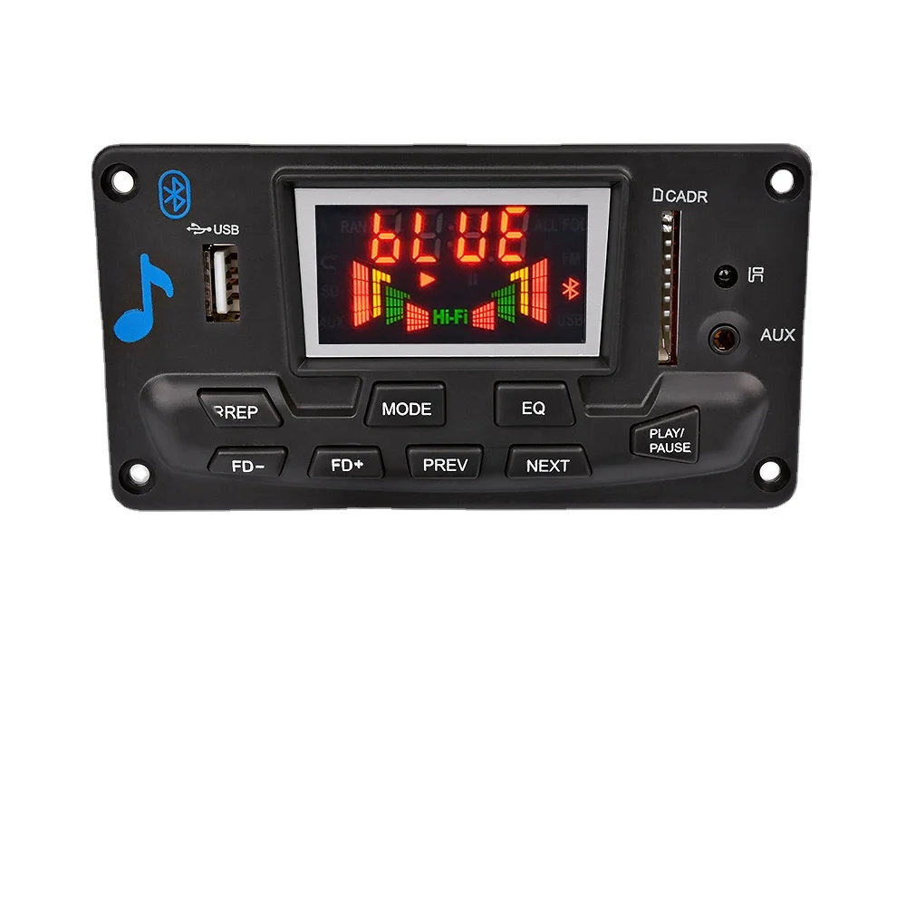 12V BT MP3 Decoder Audio Module Spectrum Display Lossless APE Decoding Support APP EQ FM AUX Car Accessories 
12V BT MP3 Decoder Audio Module Spectrum Display Lossless APE Decoding Support APP EQ FM AUX Car Accessories