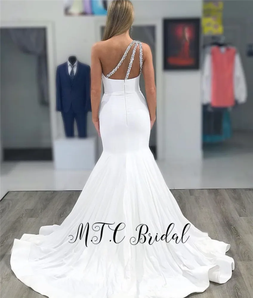 Simple One Shoulder Mermaid Prom Dresses Glitter Beads Strap Elastic Satin Long Formal Dress 2019 New Women Party Gowns Cheap
Simple One Shoulder Mermaid Prom Dresses Glitter Beads Strap Elastic Satin Long Formal Dress 2019 New Women Party Gowns Cheap