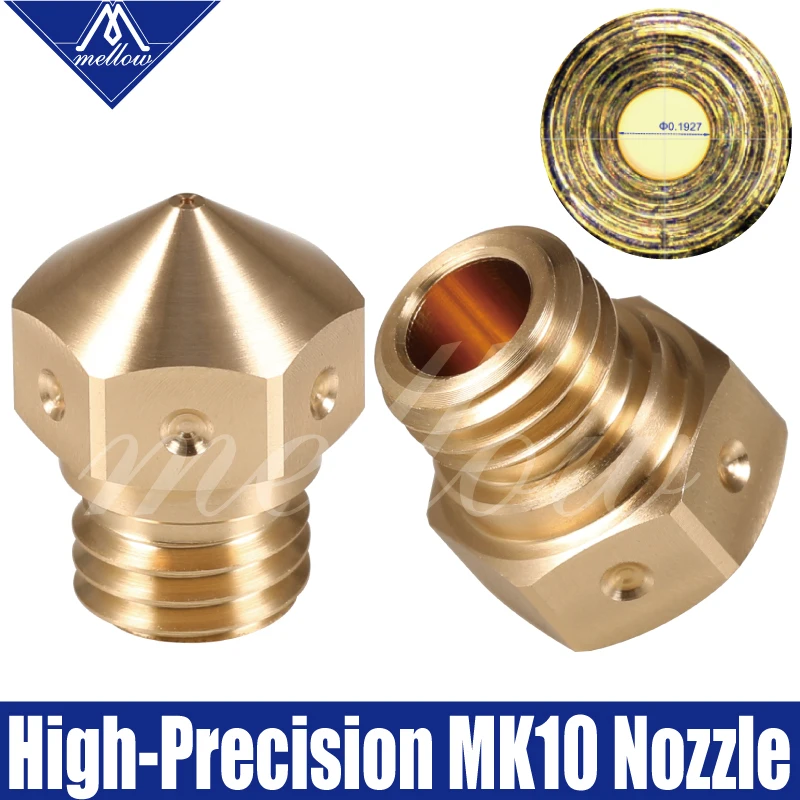 Mellow High Quality Brass Mk10 Nozzle For 0.2mm/0.4mm/0.6mm/0.8mm 1.75mm Filament For M7 Thread Brass MK10 Extruder Hotend 
Mellow High Quality Brass Mk10 Nozzle For 0.2mm/0.4mm/0.6mm/0.8mm 1.75mm Filament For M7 Thread Brass MK10 Extruder Hotend