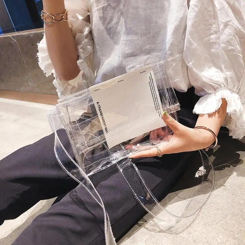 New Fashion Street Casual Flap Shoulder Bag Women PVC Belt Crossbody Girl Transparent Messenger Bolsa Feminina Shopping Handbag
New Fashion Street Casual Flap Shoulder Bag Women PVC Belt Crossbody Girl Transparent Messenger Bolsa Feminina Shopping Handbag