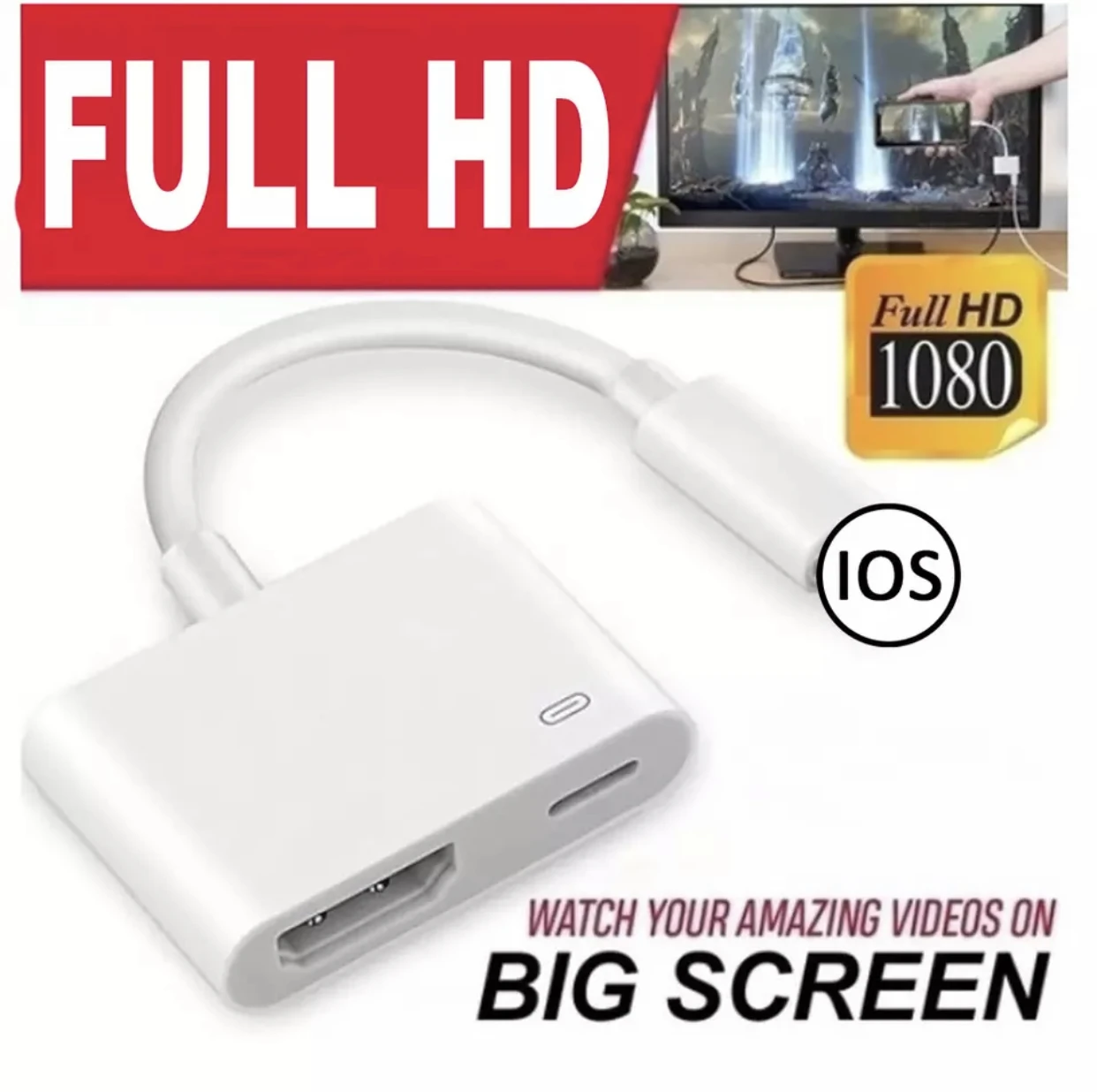 Lighting AV HDMI/HDTV TV Digital Cable Adapter For iPhone ipad Apple mobile phone to TV with the same screen cable
Lighting AV HDMI/HDTV TV Digital Cable Adapter For iPhone ipad Apple mobile phone to TV with the same screen cable