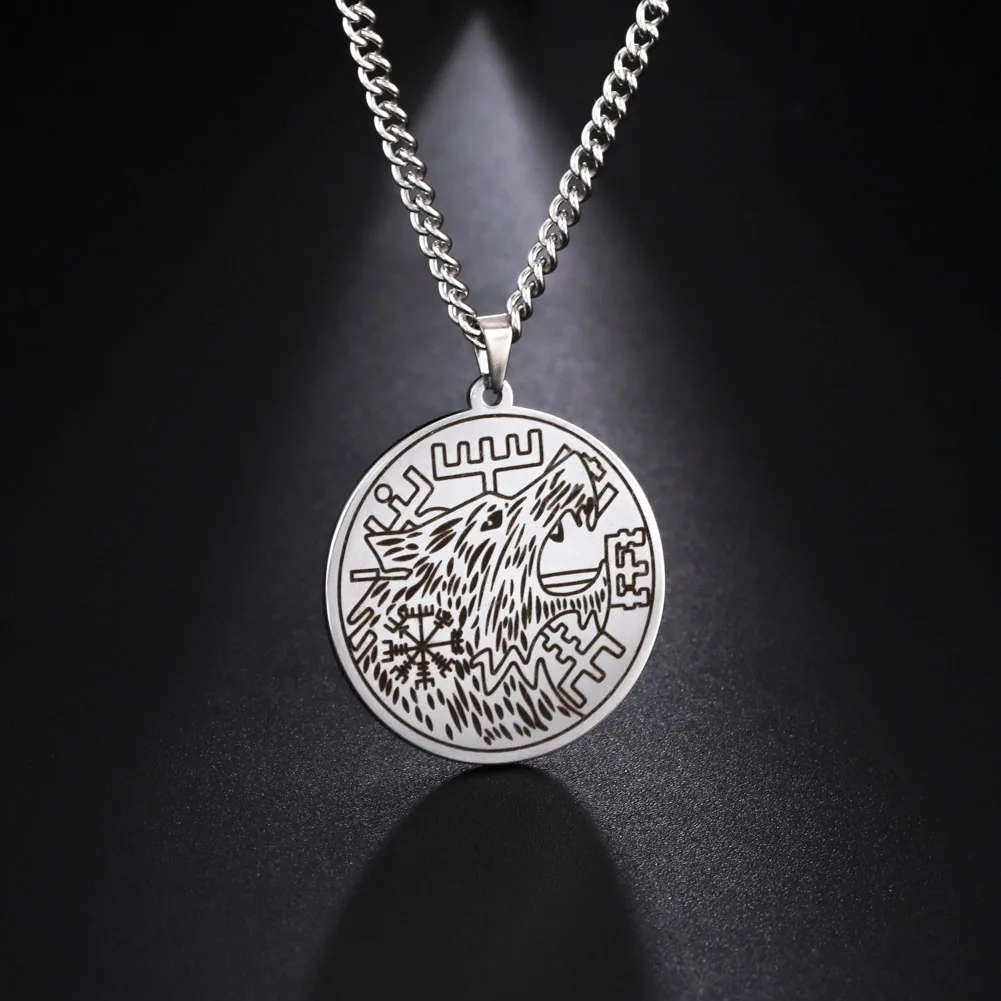 My Shape Wicca Wolf Compass Round Pendant Necklaces for Men Stainless Steel Viking Animal Necklace Vintage Punk Male Jewelry
My Shape Wicca Wolf Compass Round Pendant Necklaces for Men Stainless Steel Viking Animal Necklace Vintage Punk Male Jewelry