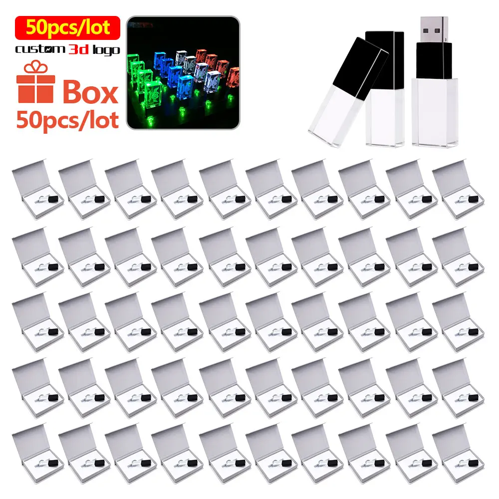 50pcs/lot LED Crystal usb sticks free logo USB 2.0 4GB 8GB 16GB 32GB 64GB 128GB usb flash drive transparent glass gifts pendrive
50pcs/lot LED Crystal usb sticks free logo USB 2.0 4GB 8GB 16GB 32GB 64GB 128GB usb flash drive transparent glass gifts pendrive