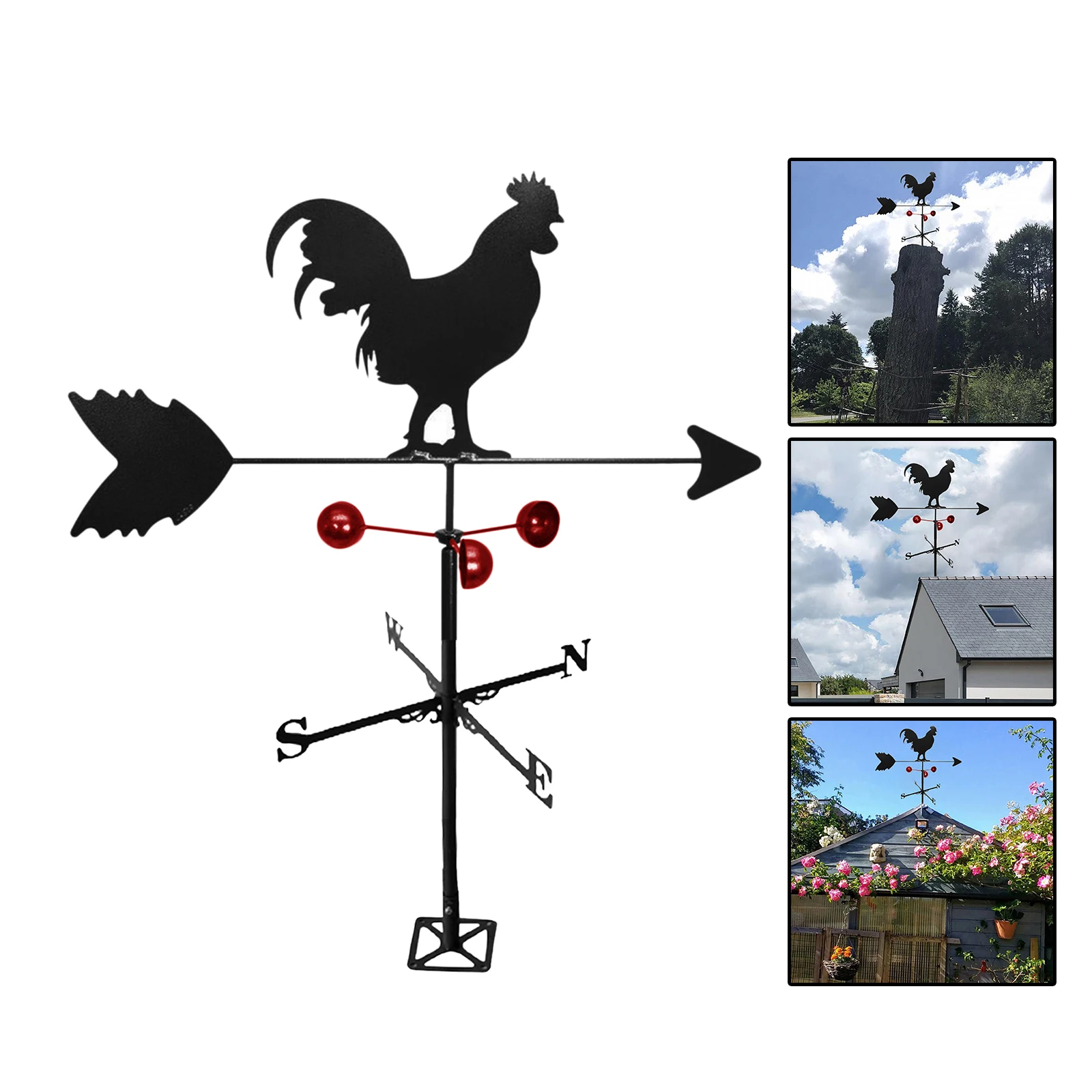 Farm Iron Home Rooster Shaped Weather Vane Wind Direction Indicator, Yard Roofs Measuring Tool
Farm Iron Home Rooster Shaped Weather Vane Wind Direction Indicator, Yard Roofs Measuring Tool