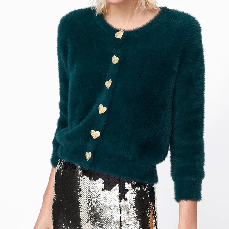 Niche Heart-shaped Mohair Cardigan Casual Fashion Oneck Temperament Jacket Trend Joker Warm Sweater Lady Clothes Autumn Winter
Niche Heart-shaped Mohair Cardigan Casual Fashion Oneck Temperament Jacket Trend Joker Warm Sweater Lady Clothes Autumn Winter