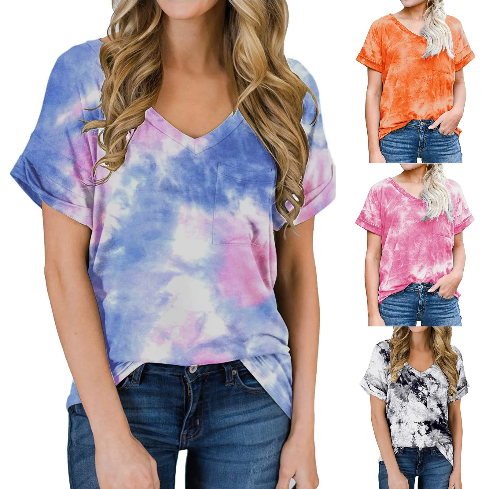 Summer Women New Fashion Abstract Printed T-Shirts Short Sleeve Cotton Loose Tops V-Neck Shirts Plus Size 728#Q
Summer Women New Fashion Abstract Printed T-Shirts Short Sleeve Cotton Loose Tops V-Neck Shirts Plus Size 728#Q
