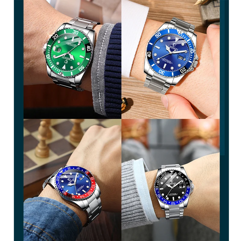 CHENXI Top Brand Luxury Mens Watches Diver Watch Green Dial Luminous Waterproof Quartz Men's Wrist Watch Clock Male Montre Homme
CHENXI Top Brand Luxury Mens Watches Diver Watch Green Dial Luminous Waterproof Quartz Men's Wrist Watch Clock Male Montre Homme