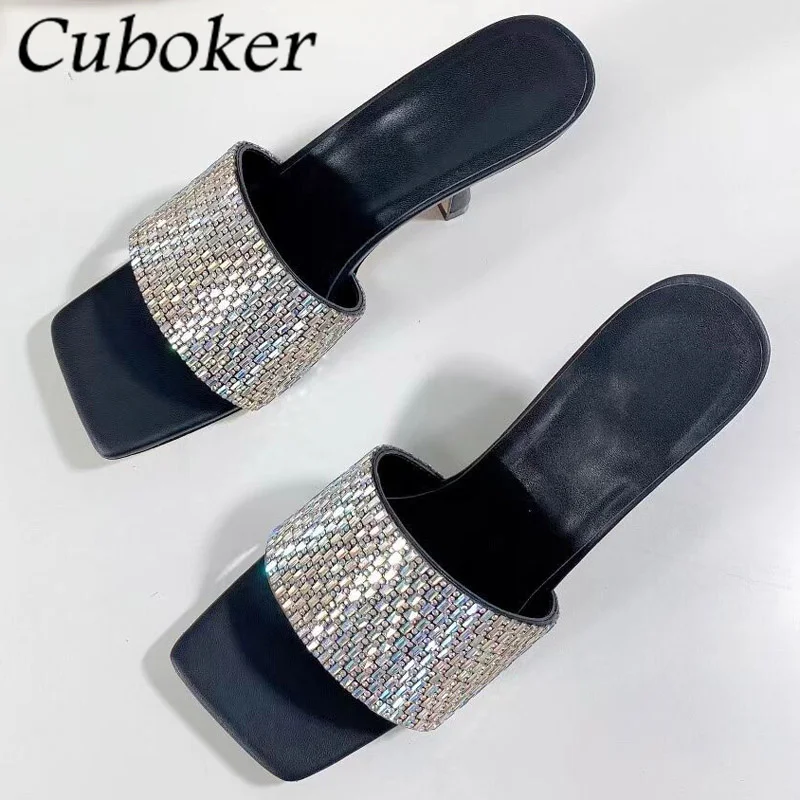 Sexy Crystal Mules High Heels Women Sandals Square Toe Slip On Ladies Shoes Brand Luxury Shoes For Women Chaussure Femme Slipper
Sexy Crystal Mules High Heels Women Sandals Square Toe Slip On Ladies Shoes Brand Luxury Shoes For Women Chaussure Femme Slipper