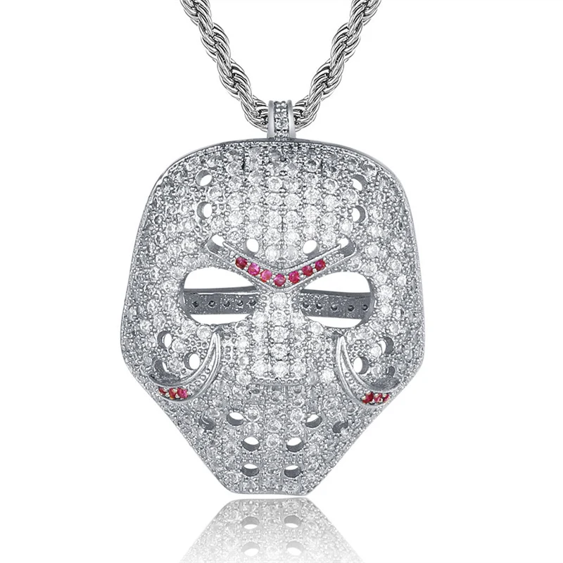 The New Creative Punk Jason Mask Men’s Pendant Necklace Trendy personality hip-hop rock full diamond necklace Jewelry wholesale
The New Creative Punk Jason Mask Men’s Pendant Necklace Trendy personality hip-hop rock full diamond necklace Jewelry wholesale