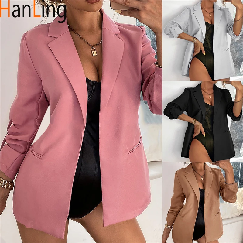 New Women's Autumn Suit Jacket Casual Solid Color Button Long-Sleeved Work Clothes Blazer Office Ladies Elegant Coat
New Women's Autumn Suit Jacket Casual Solid Color Button Long-Sleeved Work Clothes Blazer Office Ladies Elegant Coat