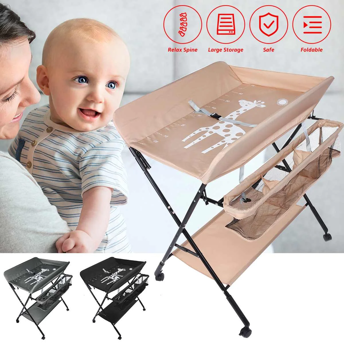 0-24 Months Baby Change Diaper Table 3 functions Folding Shower Table Baby Care Table More Stably&Protect Cervical Spine Design
0-24 Months Baby Change Diaper Table 3 functions Folding Shower Table Baby Care Table More Stably&Protect Cervical Spine Design